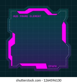 Creative HUD futuristic frame, element for user interface (ui) design vector template with Pink theme color