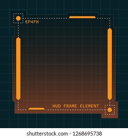 Creative HUD futuristic frame, element for user interface (ui) design vector template with Orange theme color