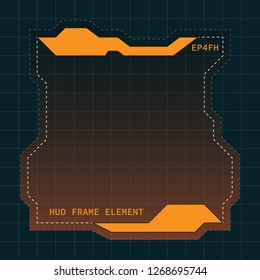 Creative HUD futuristic frame, element for user interface (ui) design vector template with Orange theme color