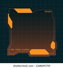 Creative HUD futuristic frame, element for user interface (ui) design vector template with Orange theme color