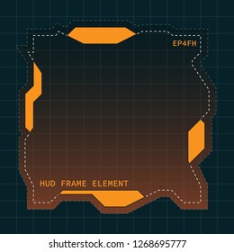 Creative HUD futuristic frame, element for user interface (ui) design vector template with Orange theme color