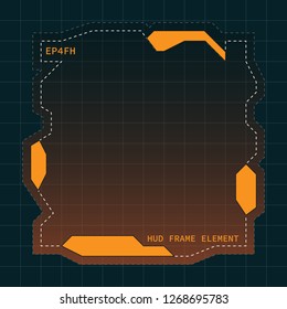 Creative HUD futuristic frame, element for user interface (ui) design vector template with Orange theme color