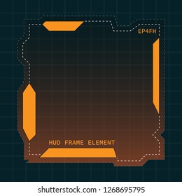 Creative HUD futuristic frame, element for user interface (ui) design vector template with Orange theme color