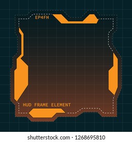 Creative HUD futuristic frame, element for user interface (ui) design vector template with Orange theme color