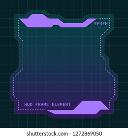 Creative HUD futuristic frame, element for user interface (ui) design vector template with Purple theme color