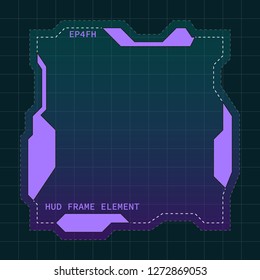 Creative HUD futuristic frame, element for user interface (ui) design vector template with Purple theme color