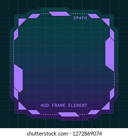 Creative HUD futuristic frame, element for user interface (ui) design vector template with Purple theme color