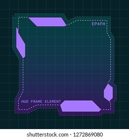 Creative HUD futuristic frame, element for user interface (ui) design vector template with Purple theme color