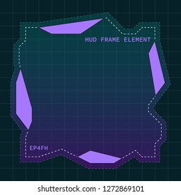 Creative HUD futuristic frame, element for user interface (ui) design vector template with Purple theme color