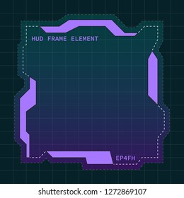 Creative HUD futuristic frame, element for user interface (ui) design vector template with Purple theme color