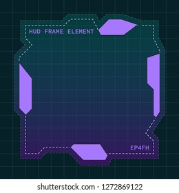 Creative HUD futuristic frame, element for user interface (ui) design vector template with Purple theme color