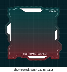 Creative HUD futuristic frame, element for user interface (ui) design vector template with White and Red theme color