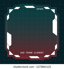 Creative HUD futuristic frame, element for user interface (ui) design vector template with White and Red theme color