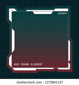 Creative HUD futuristic frame, element for user interface (ui) design vector template with White and Red theme color