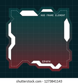Creative HUD futuristic frame, element for user interface (ui) design vector template with White and Red theme color