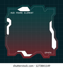 Creative HUD futuristic frame, element for user interface (ui) design vector template with White and Red theme color