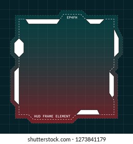 Creative HUD futuristic frame, element for user interface (ui) design vector template with White and Red theme color