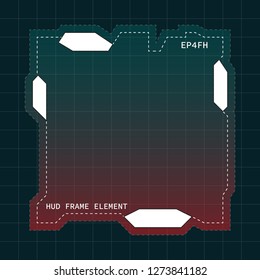 Creative HUD futuristic frame, element for user interface (ui) design vector template with White and Red theme color