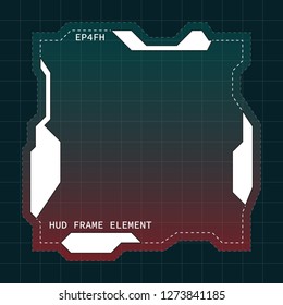 Creative HUD futuristic frame, element for user interface (ui) design vector template with White and Red theme color