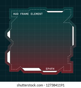 Creative HUD futuristic frame, element for user interface (ui) design vector template with White and Red theme color