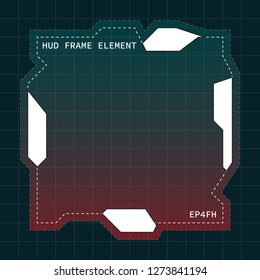 Creative HUD futuristic frame, element for user interface (ui) design vector template with White and Red theme color