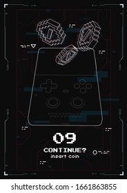 Creative HUD poster. Modern template for web and print.