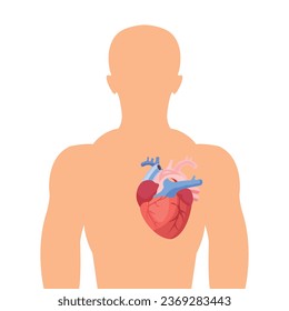 Creative human body and heart vector art illustration.