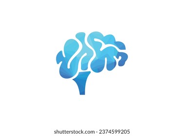 Creative human  brain abstract vector logo design template.