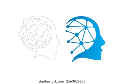 Creative human brain Brain Intelligence Solution Marketing abstract vector logo design