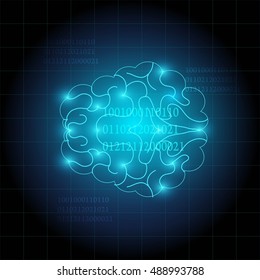 creative human brain technology background