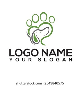 Creative human and dog animal charity logo with love. Pet lover. People, Cat and Dog.Pet care logo