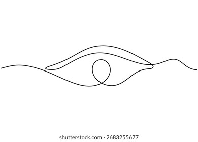 Ojo humano creativo continuo de una línea de dibujo minimalista abstracto de una sola Ilustración vectorial