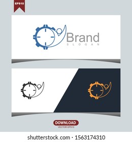 Creative human gear concept logo icon vector design inspiration