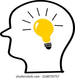 Logo de la idea de una lámpara humana creativa