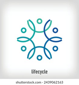 Creative human life transformation logo. Uniquely designed color transitions. Environmental, goal and idea logo template vector.