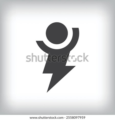 Creative human lightning logo design. Simple design and flat style. vector flat style. suitable for company