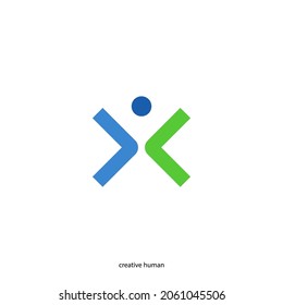 creative human logo vector design template