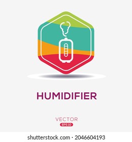 Icono creativo (humidificador),Signo vectorial.