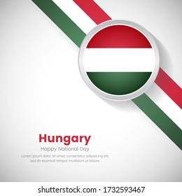 Creative Hungary national flag on circle. National day of Hungary country with classic background