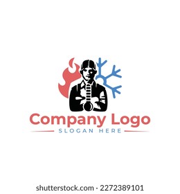 creative HVAC logo template in vector