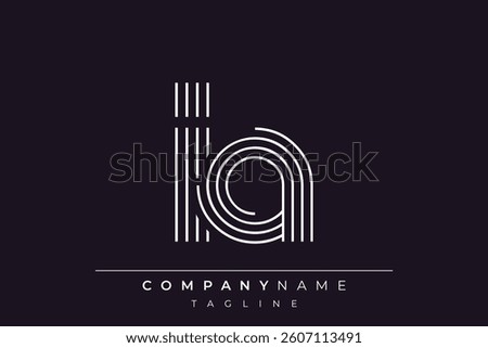 Creative IA lines letter logo design. A simplistic and elegant abstract logo design with linear patterns and initials, suitable for contemporary branding.