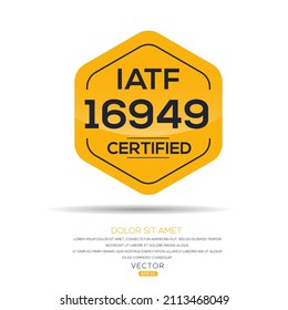 Creative (IATF 16949) Standard quality symbol, vector illustration.