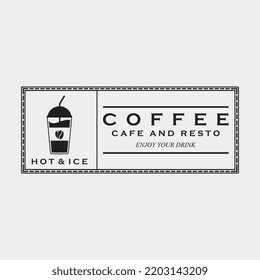 creative ice coffee drink and coffee milk logo vector illustration design
