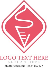 creative ice cream logo design minimalist line template symbol vector.