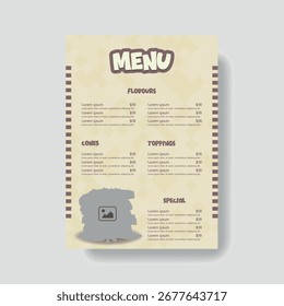 Creative ice cream menu card design
