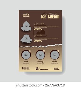 Creative ice cream menu card design