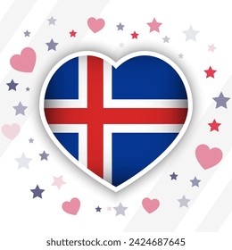 Creative Iceland Flag Heart Icon