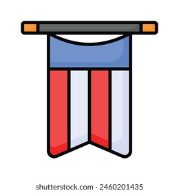 Icono creativo de la bandera de Anuncio americano, listo para usar Vector