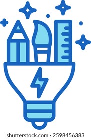 Creative Icon Blue Vector Illustration