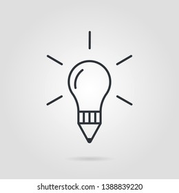 Creative Icon bulb in line style on white